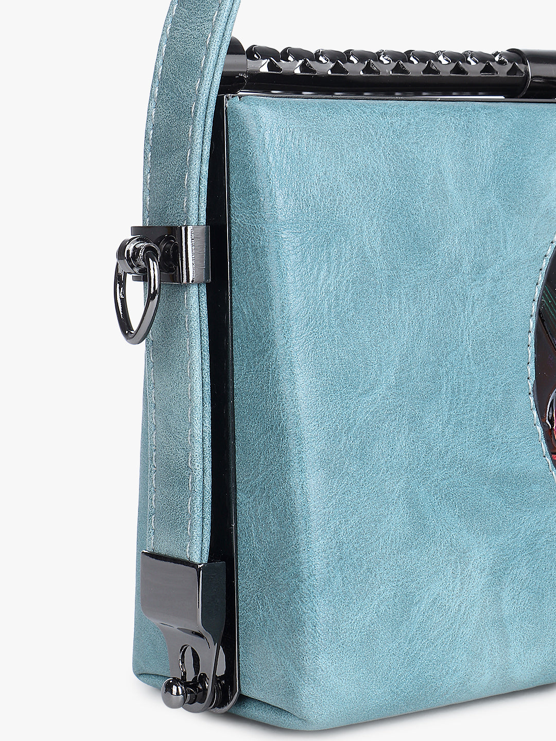 Printed Sky Blue Handbag