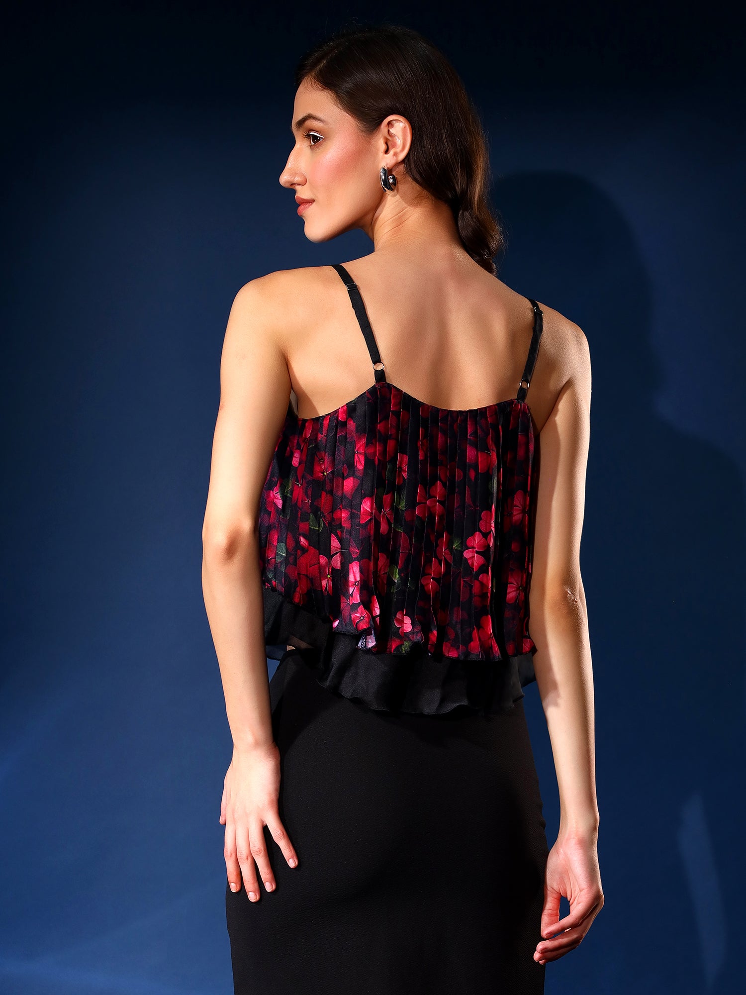 Floral Pleated Cami Top