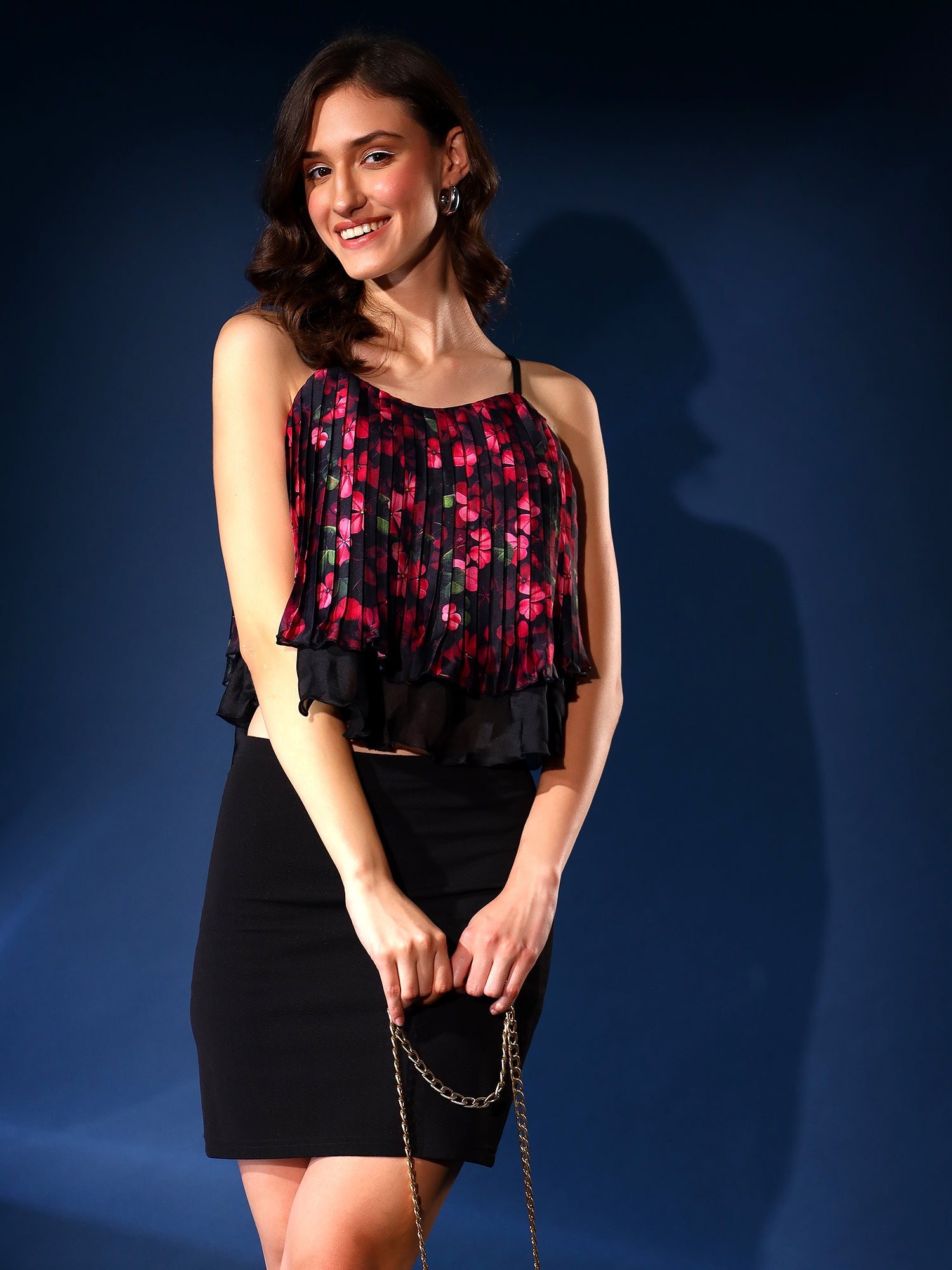 Floral Pleated Cami Top