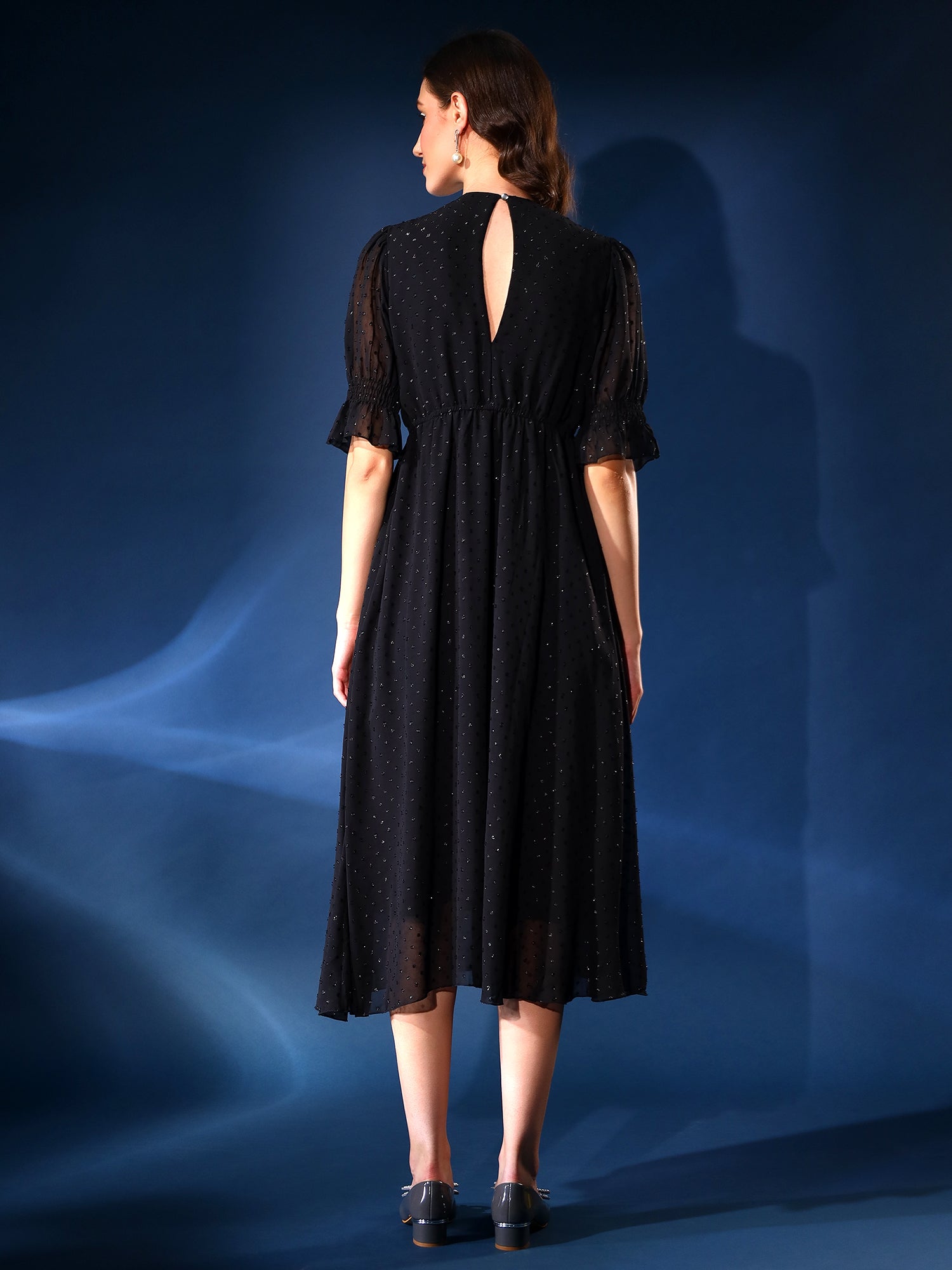 Stylish Black Flared Dress