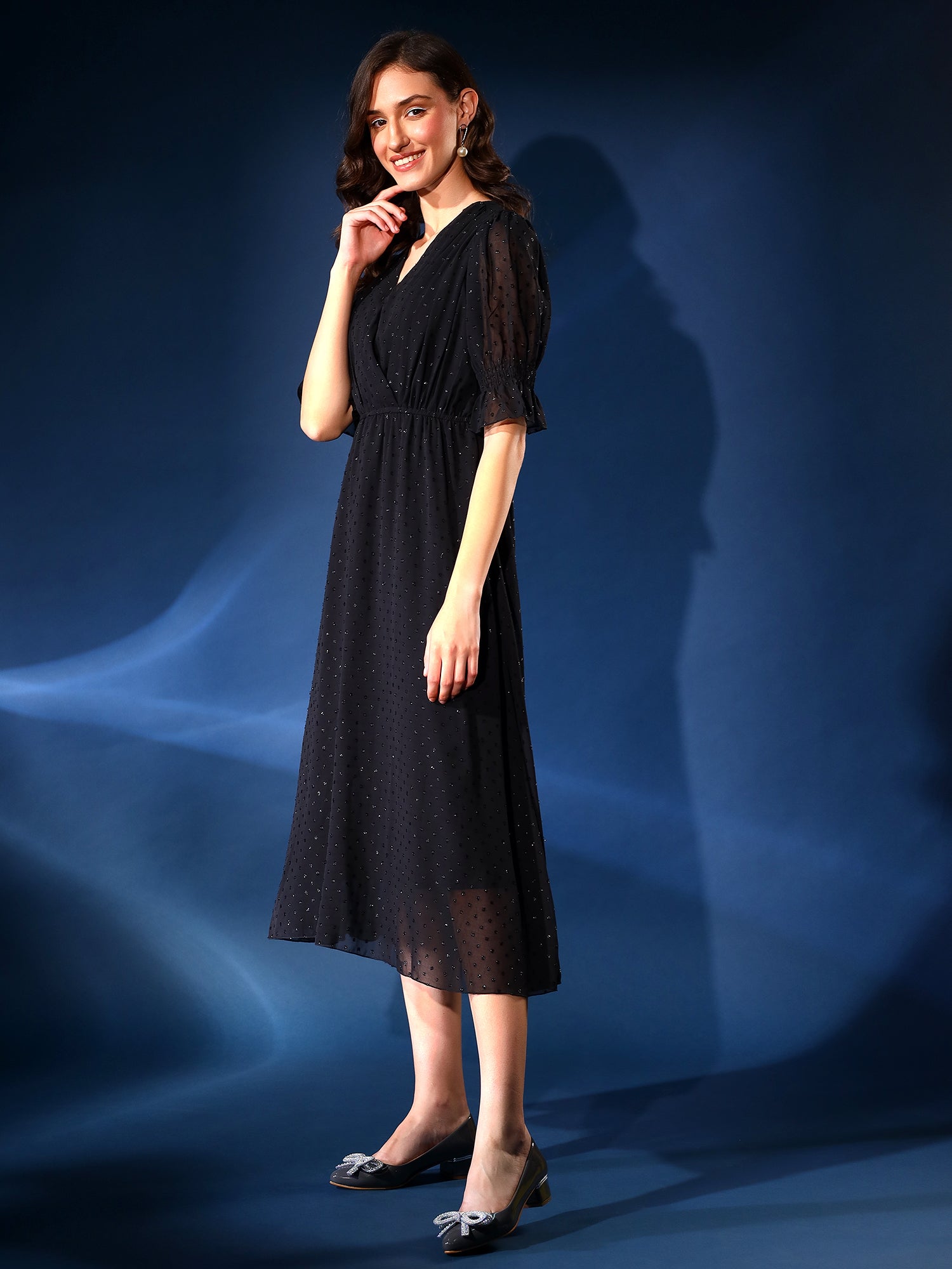 Stylish Black Flared Dress