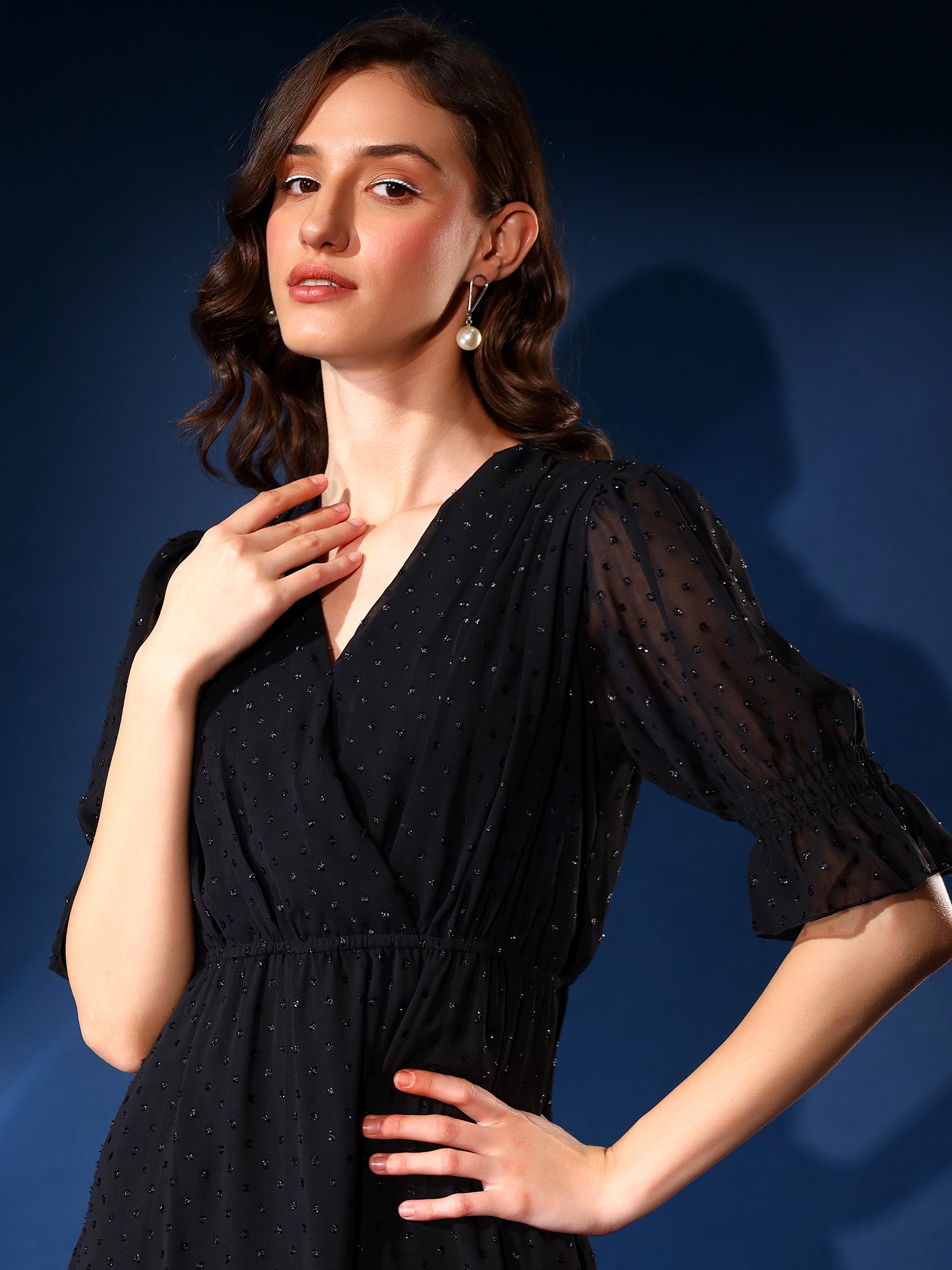 Stylish Black Flared Dress