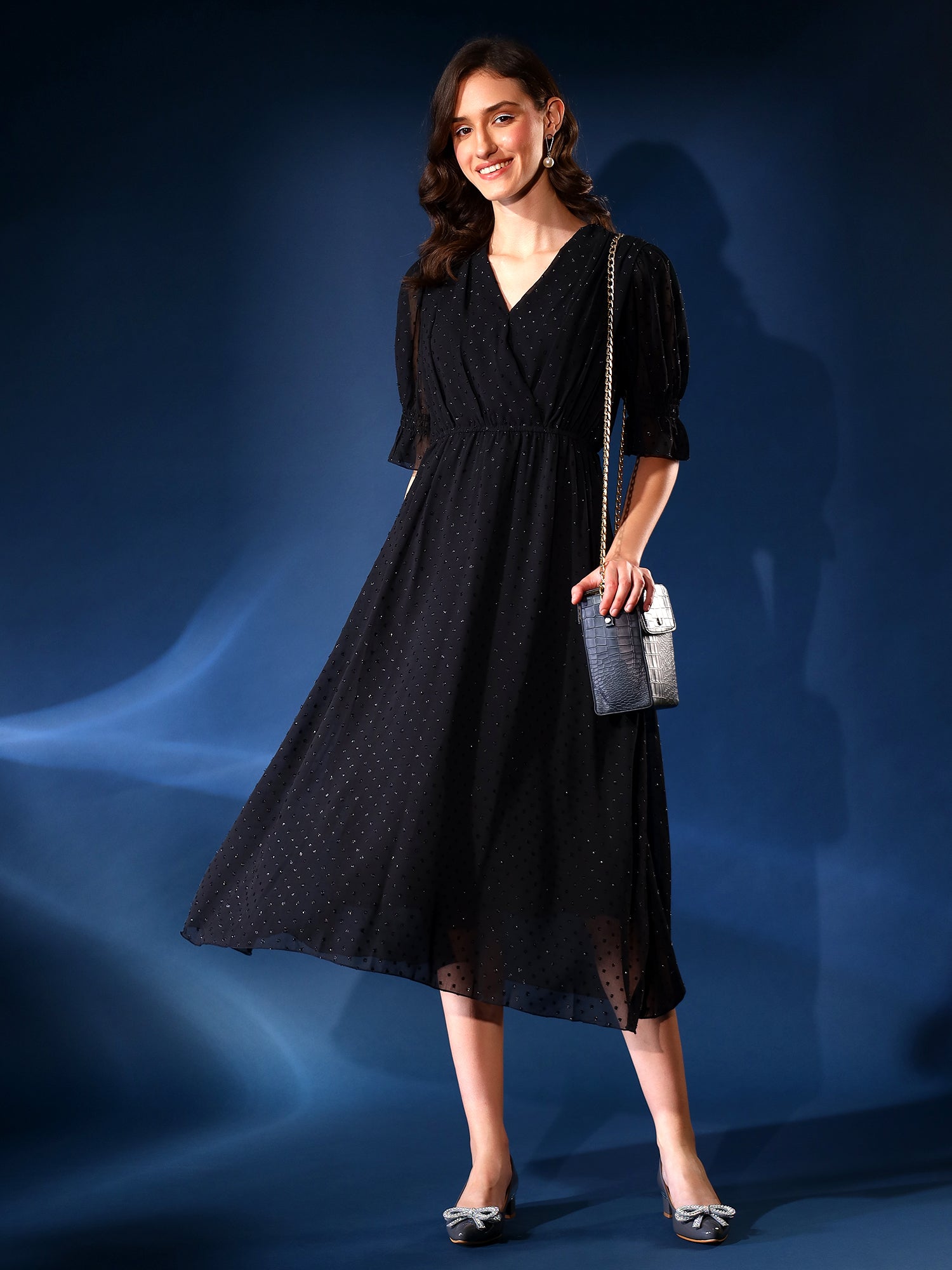 Stylish Black Flared Dress