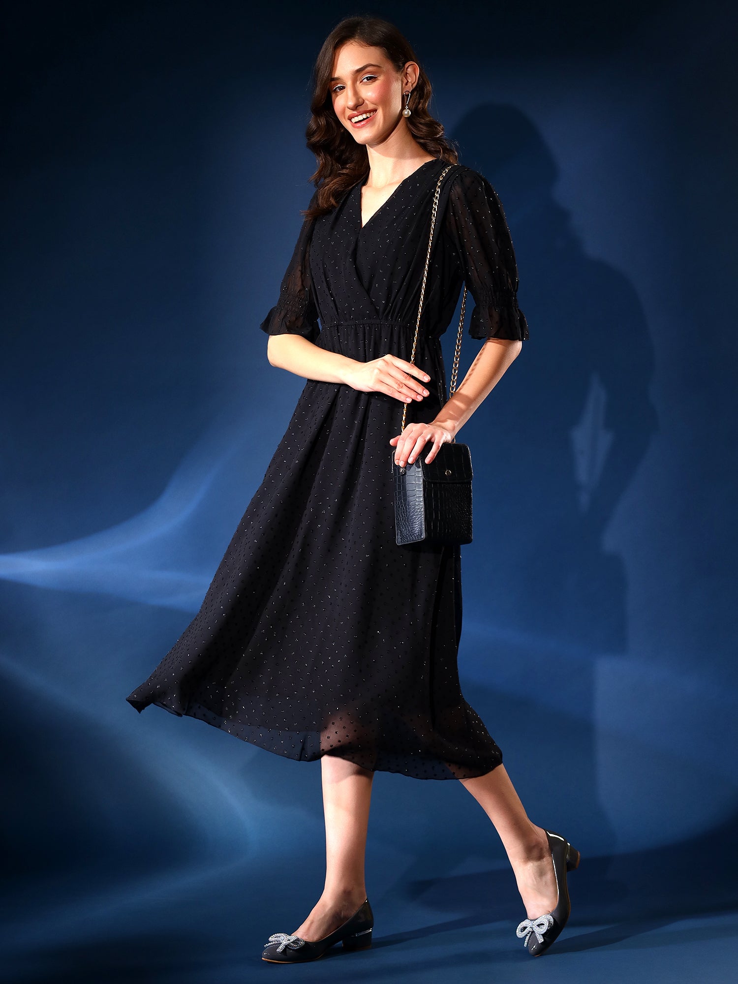 Stylish Black Flared Dress