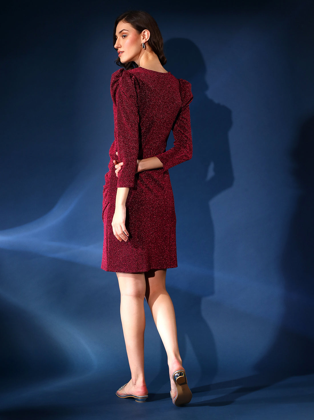 Embellished Red Layered Dress