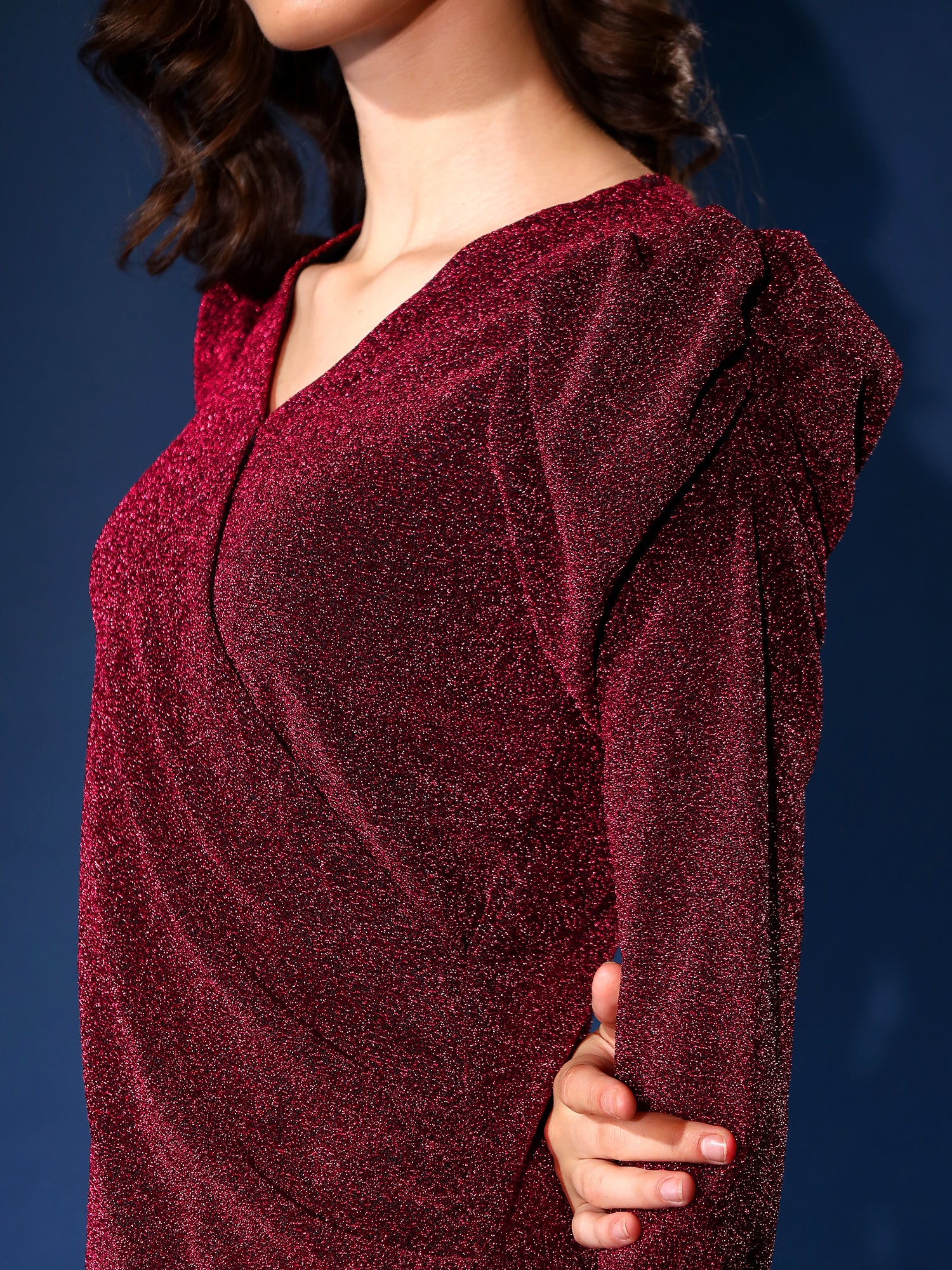 Embellished Red Layered Dress