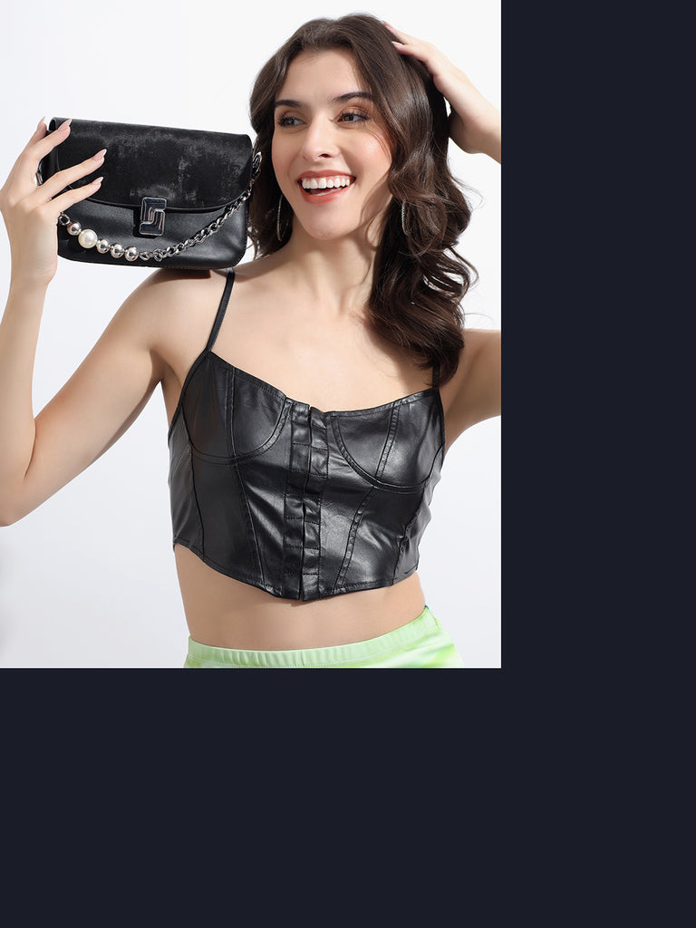 Structured Black Sling Bag