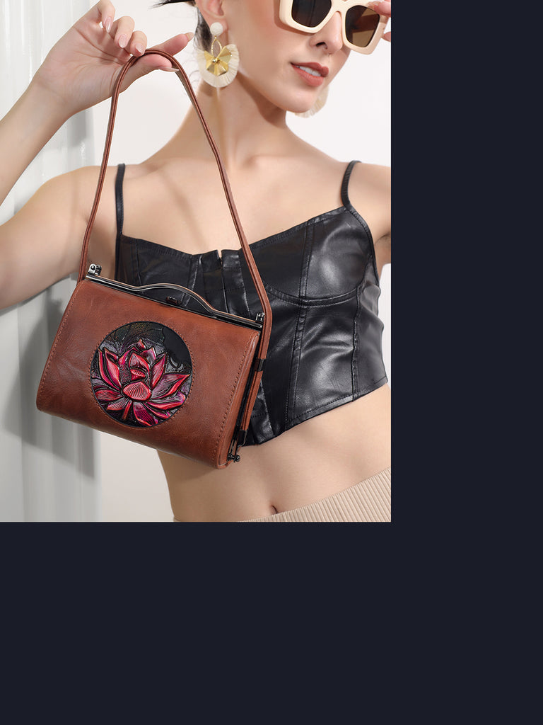Printed Brown Handbag