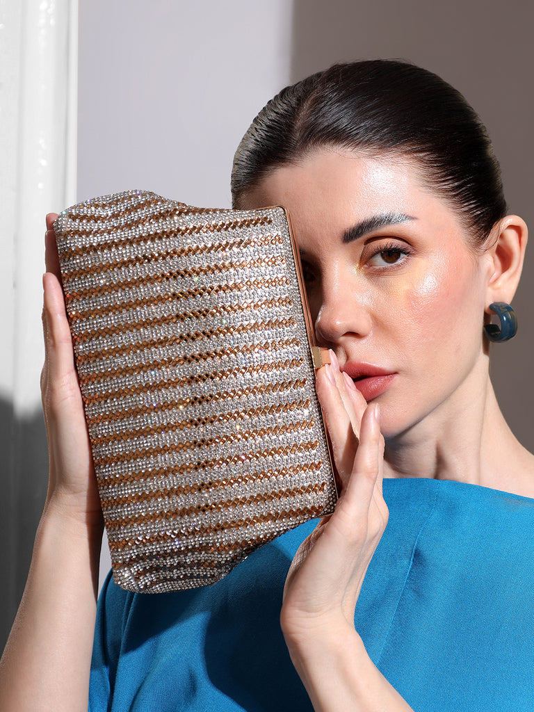 Gloria Embelished Striped Cluth