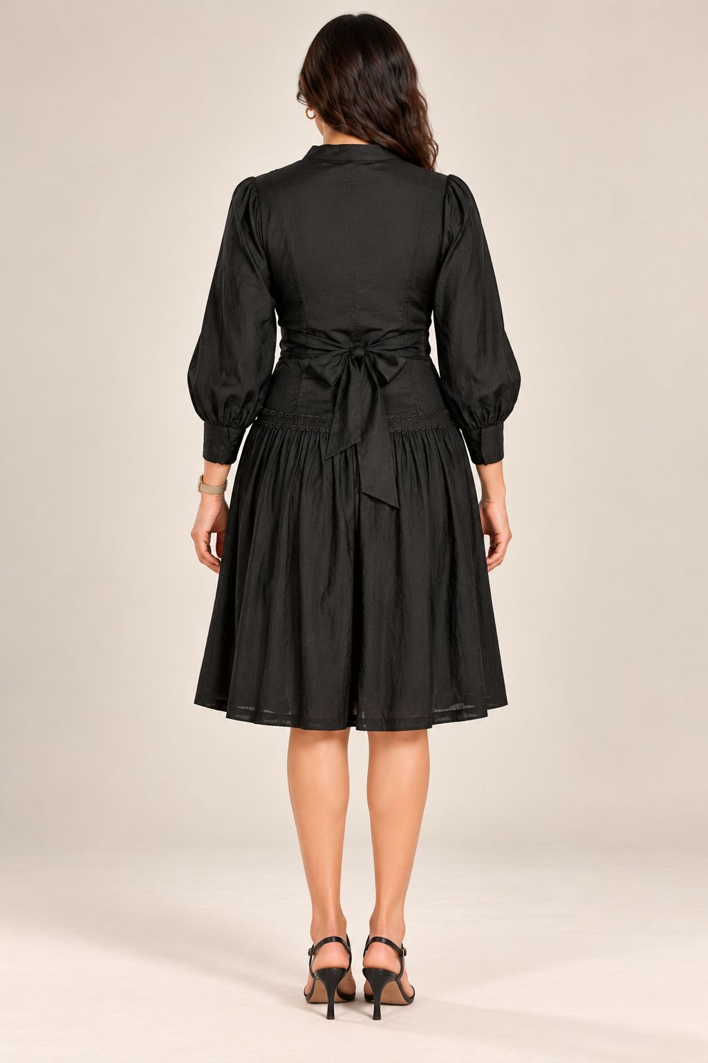 Noir Lace Midi Dress