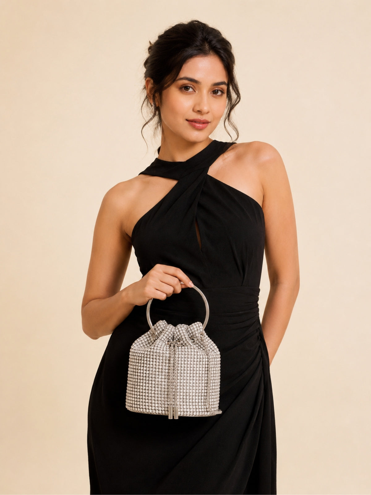 Metallic Silver Pouch handbag