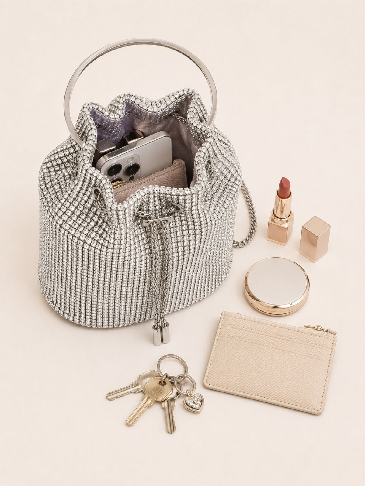 Metallic Silver Pouch handbag